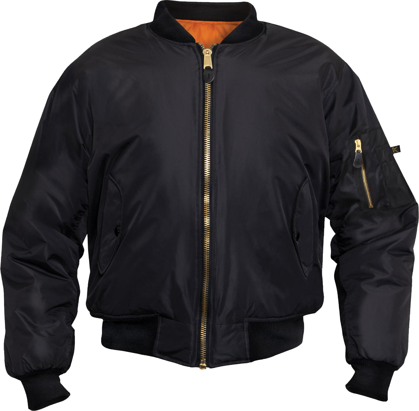 Black - Enhanced Nylon MA-1 Flight Jacket - Galaxy Army Navy