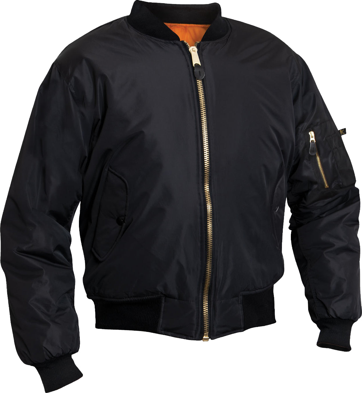 Black - Enhanced Nylon MA-1 Flight Jacket - Galaxy Army Navy