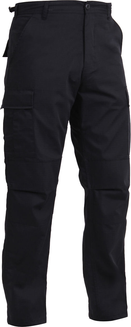 Black Law Enforcement SWAT Cloth Poly-Cotton Rip-Stop Cargo BDU Uniform ...