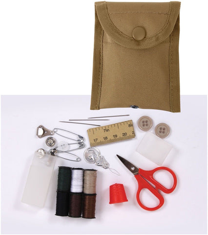 Emergency Military Repair Sewing Kit with Case & Belt Keeper