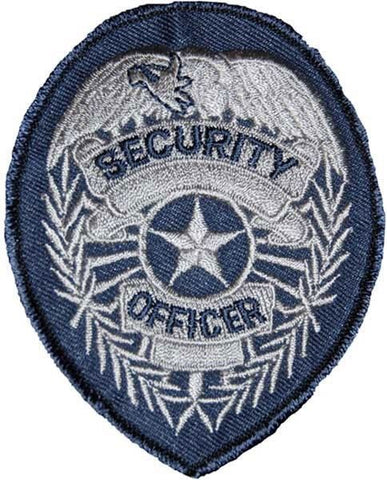 Security Officer Shoulder Patch, White/Black, 4 5/8 x 3 5/8