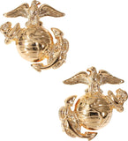 Gold USMC Globe & Anchor US Marines Logo Insignia Set