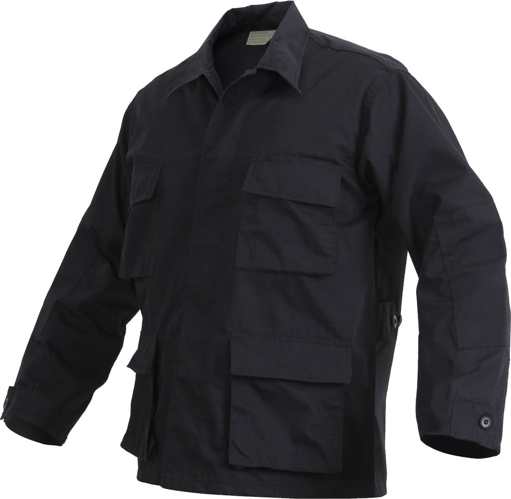 Black Law Enforcement SWAT Cloth Poly-Cotton Rip-Stop Cargo BDU Uniform ...