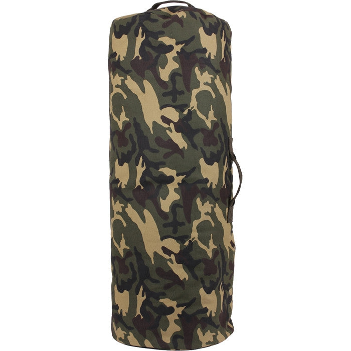 Woodland Camouflage - Military Large Duffle Bag with Side Zipper 25 in. x 42 in. - Cotton Canvas ...