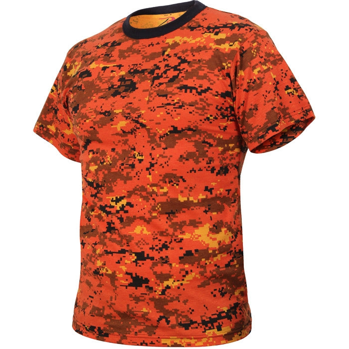 Digital Orange Camouflage - Military T-Shirt - Galaxy Army Navy