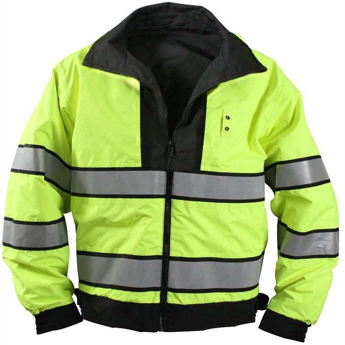 Yellow To Black - Reversible Water Resistant High-Visibility Uniform Jacket