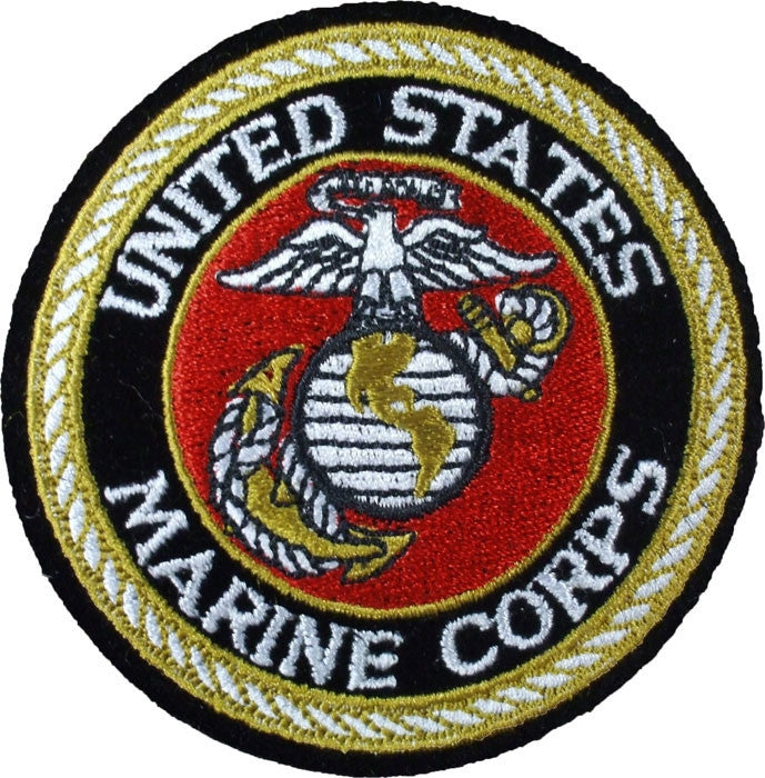 Deluxe US MARINE CORPS Sew On Patch with USMC Emblem 3 in. - Army Navy ...