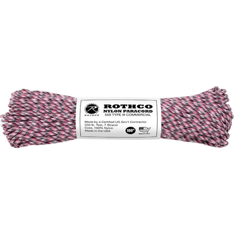 Black - Military Grade 550 LB Tested Type III Paracord Rope 100' - Nylon  USA Made - Galaxy Army Navy