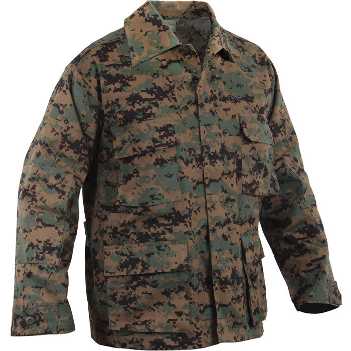 Digital Woodland Camouflage - Military BDU Shirt - Cotton Polyester ...