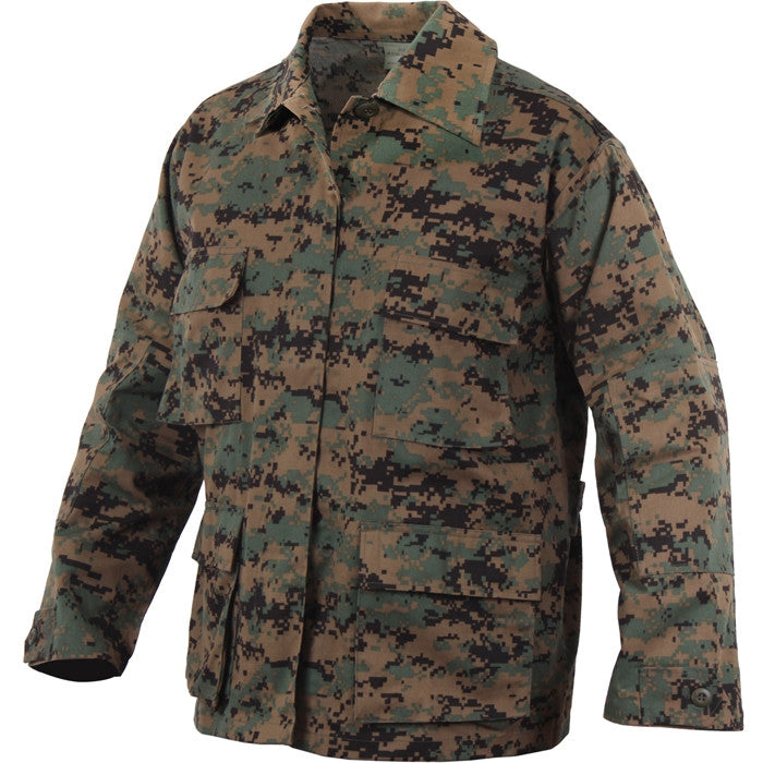 Digital Woodland Camouflage - Military BDU Shirt - Cotton Polyester ...