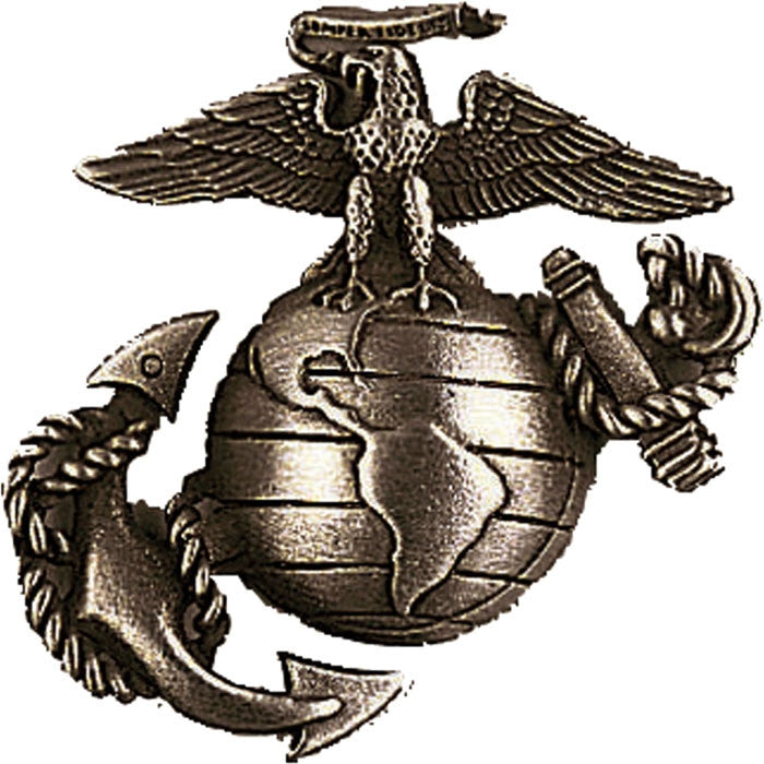 USMC Globe and Anchor Pin-On Insignia USA Made Bronze - Galaxy Army Navy