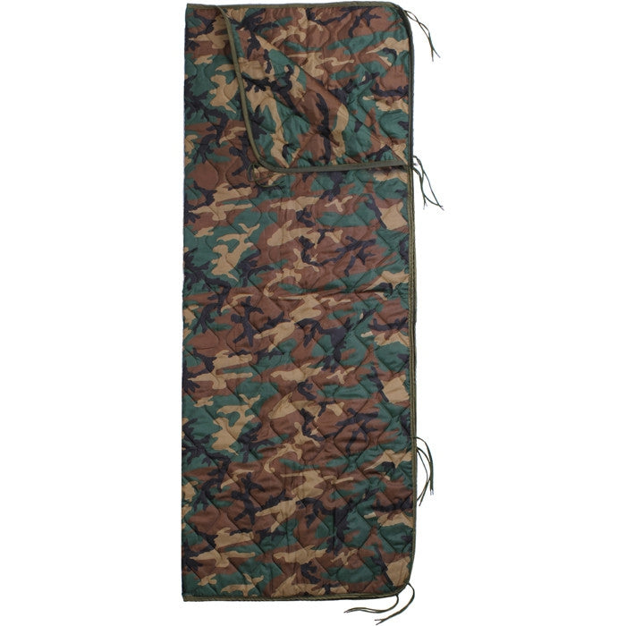 Woodland Camouflage - GI Type Ripstop Poncho Liner With Zipper - Army ...