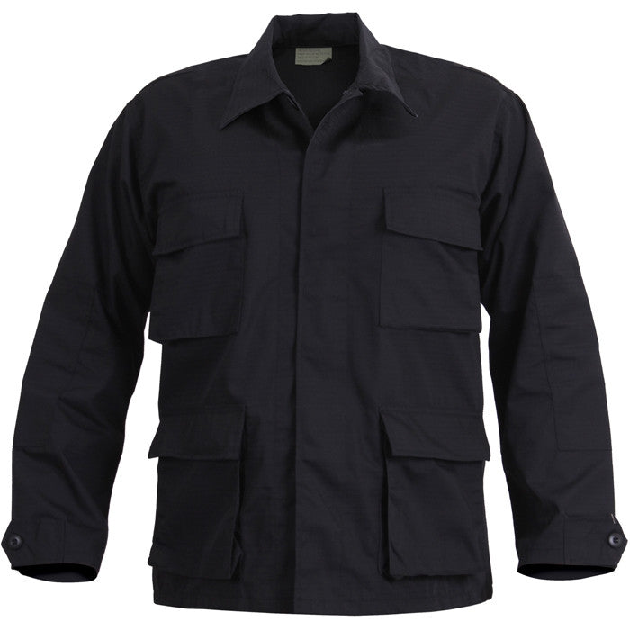 Black - Military BDU Shirt - Polyester Cotton - Galaxy Army Navy