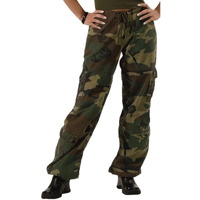 Woodland Camouflage - Womens Vintage Paratrooper Fatigues - Army Navy Store