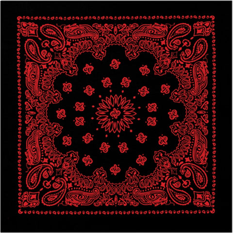 ARMYU 2-Pack Trainmen Paisley Bandana (22 x 22), Head Scarf Do-rag 100%  Cotton Bandanna Cover, Black & Red