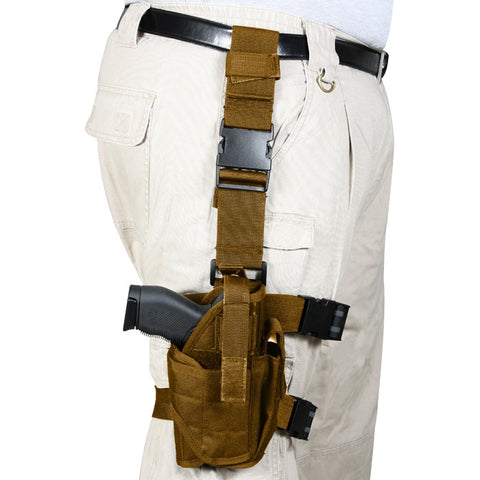 Black - Deluxe Leg Strap Adjustable Tactical Holster - Galaxy Army Navy