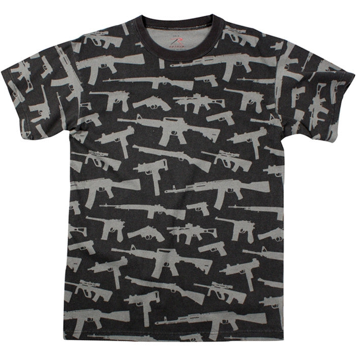 Black - Vintage Guns & Rifles Military T-Shirt - Galaxy Army Navy