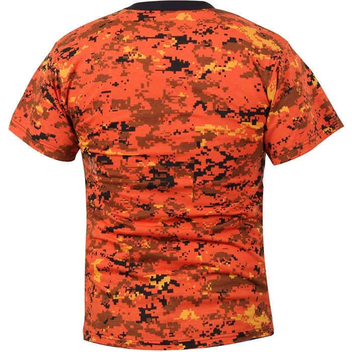 Digital Orange Camouflage - Military T-Shirt - Galaxy Army Navy