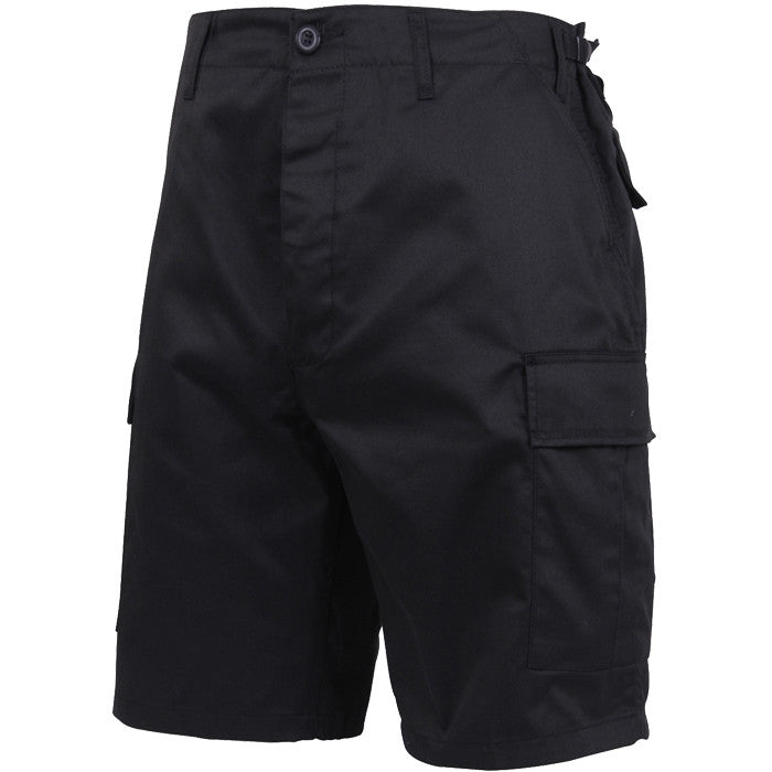 Black - Military Cargo BDU Shorts - Polyester Cotton Twill - Army Navy ...