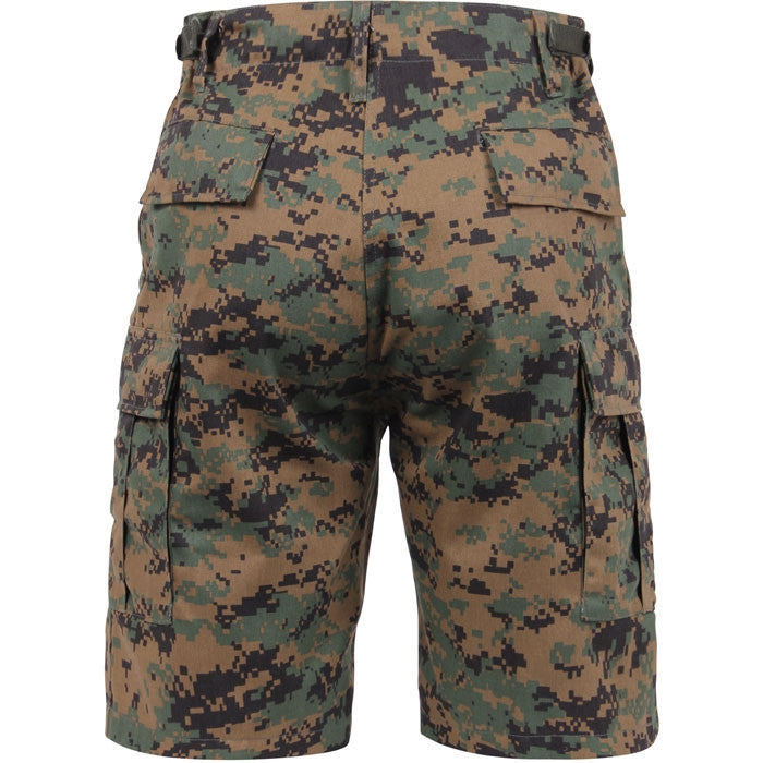 Digital Woodland Camouflage - Military Cargo BDU Shorts - Polyester ...