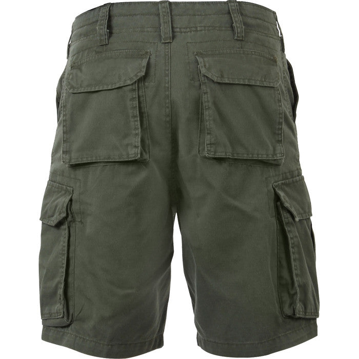 Olive Drab - Military Vintage Paratrooper Cargo Shorts - Galaxy Army Navy