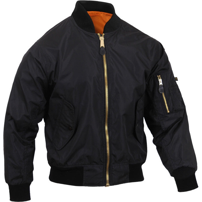 Black - Lightweight Air Force MA-1 Bomber Flight Jacket - Army Navy Store