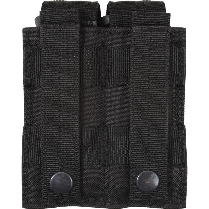 Black - Tactical MOLLE Double 9MM Pistol Mag Pouch - Army Navy Store