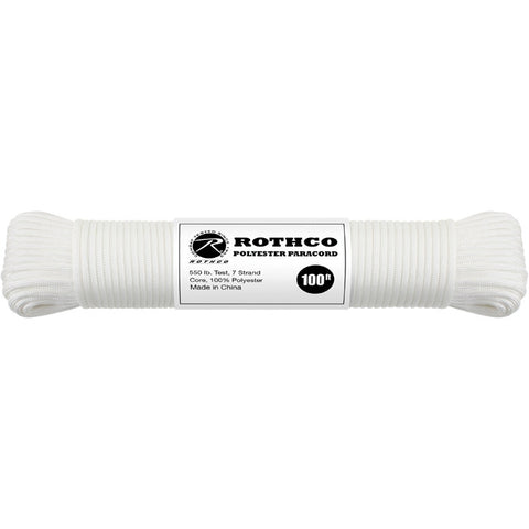 White - Polyester 550 LB Tested 100 Feet Paracord Rope - Galaxy