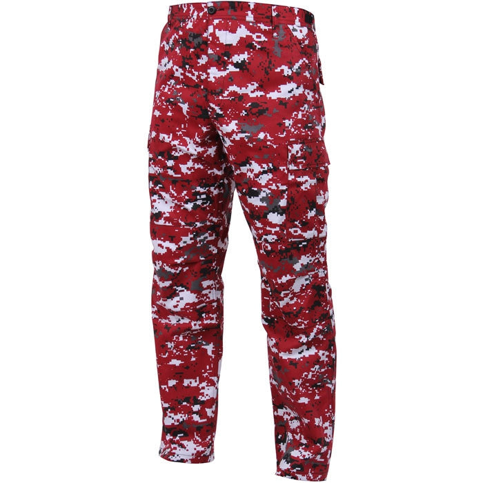 Digital Red Camouflage - Military BDU Pants - Polyester Cotton Twill ...
