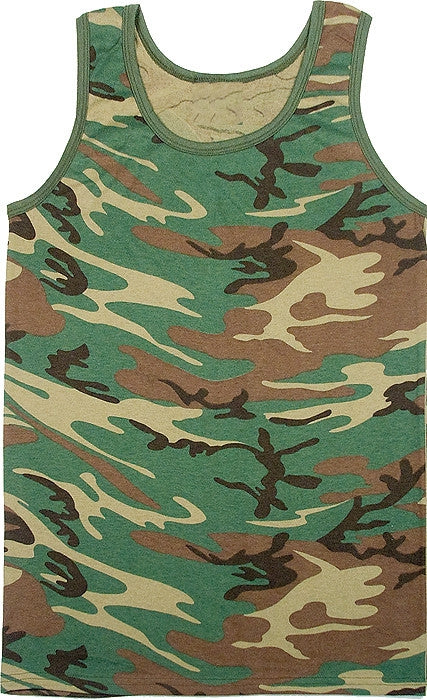 Woodland Camouflage - Military Tank Top - Galaxy Army Navy
