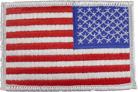 U.S.A. Flag PVC Embroidery Velcro Patch - Red, White, Blue