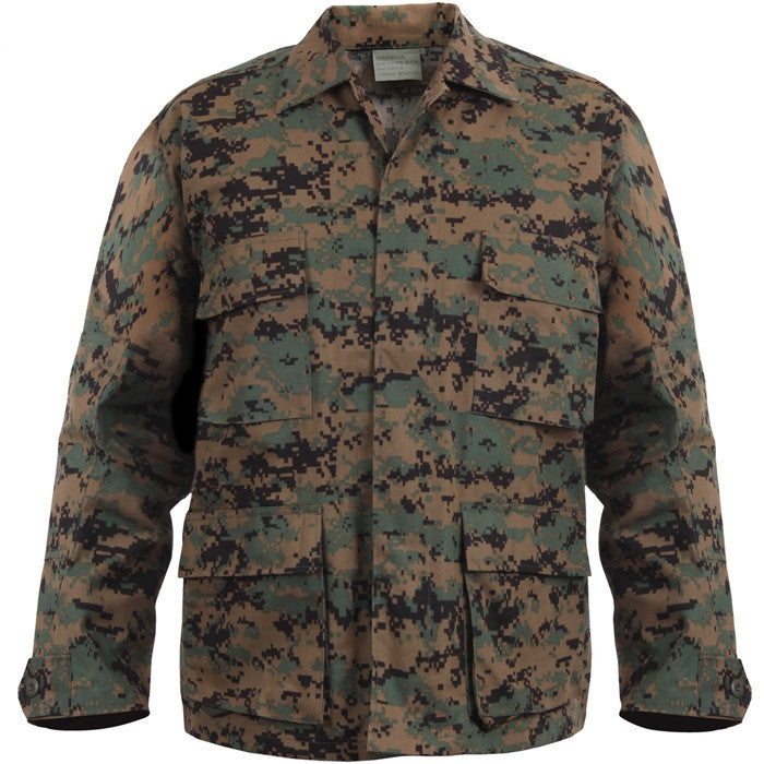 Digital Woodland Camouflage - Military BDU Shirt - Cotton Polyester ...