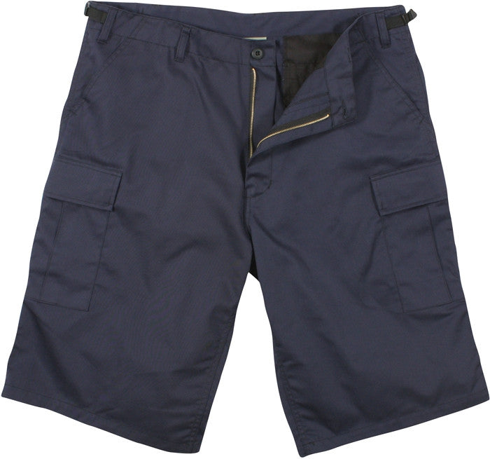 Navy Blue - Military Long Cargo BDU Shorts - Polyester Cotton Twill ...