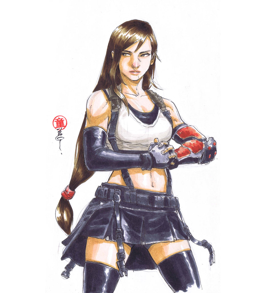 Tifa from Final Fantasy VII drawn by Andie Tong.