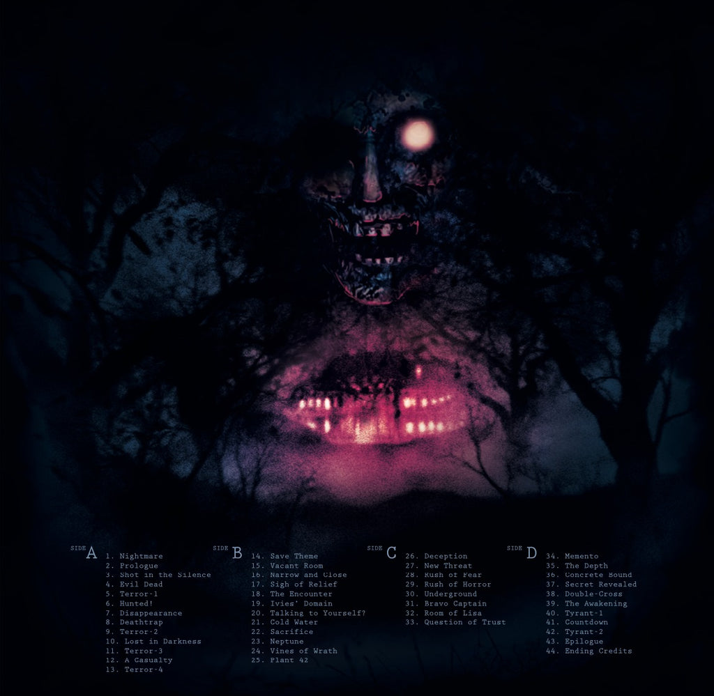 The back cover of the Resident Evil vinyl. 