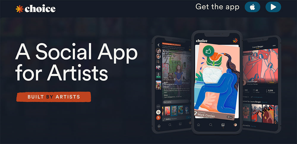 Choice, A social app for artists banner