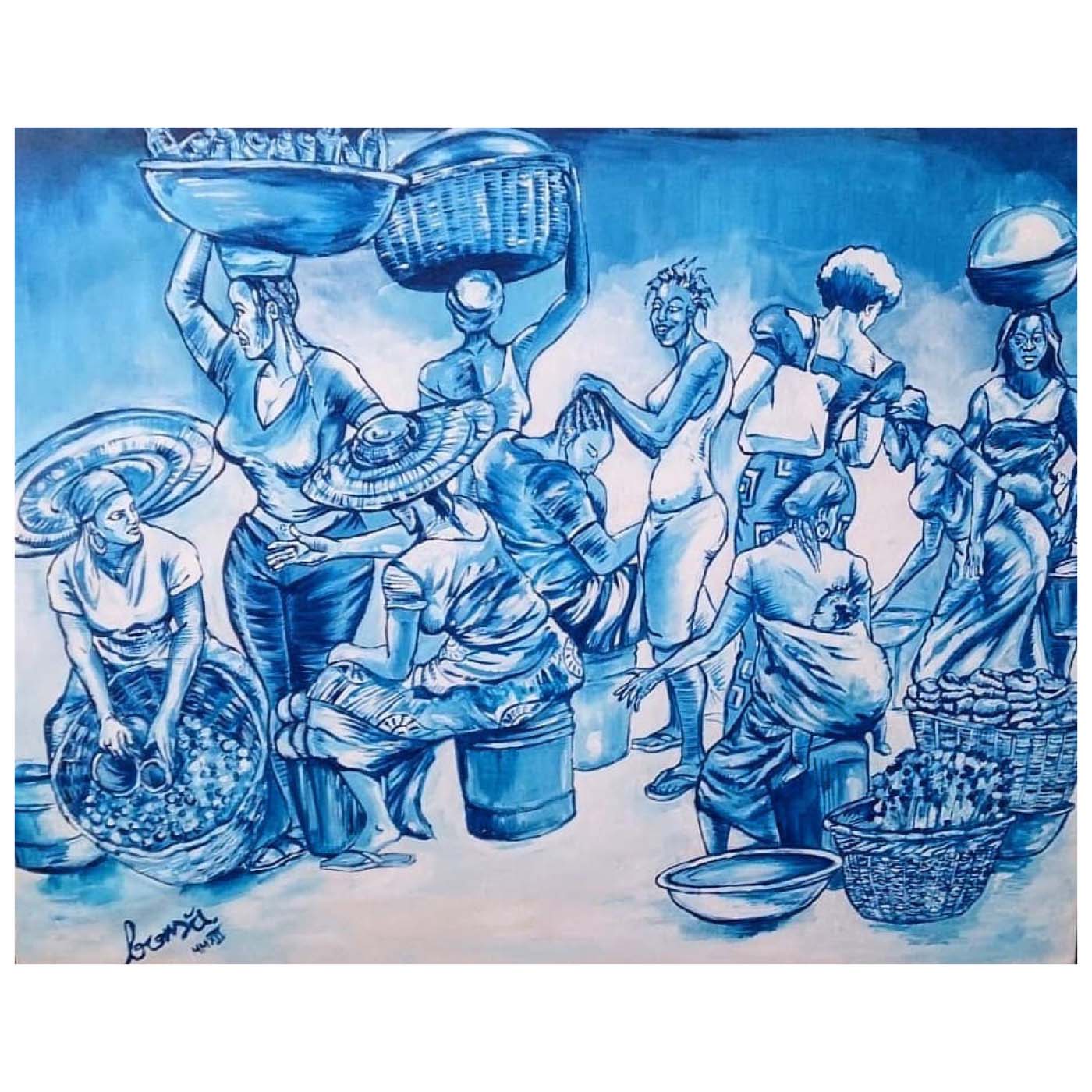 Boma Nnaji painting of African women