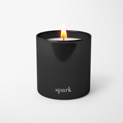 Spark Candles Custom 10oz Black Glass with Screenprint Logo Design