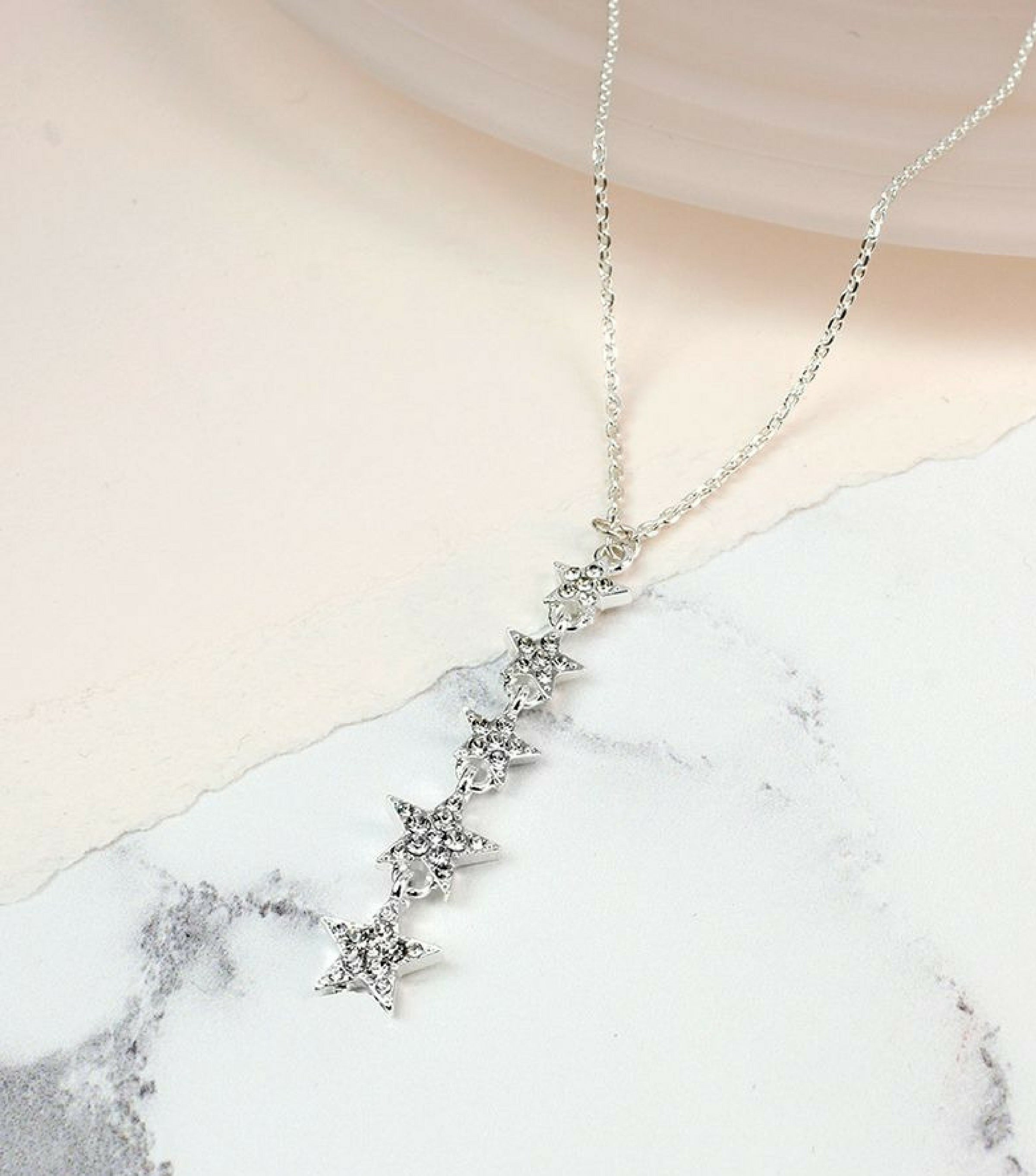 Crystal Multi Star Drop Necklace Evelyn Winter