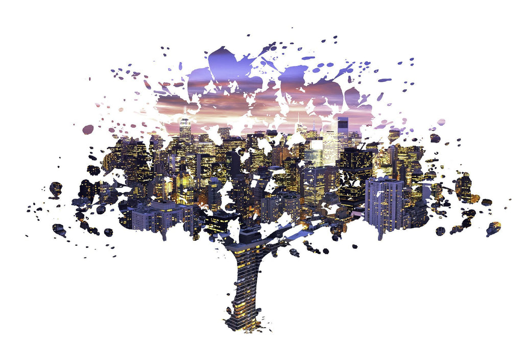 Colorful Skyline Through This Stylish Tree Cutout – iDesign Gallery