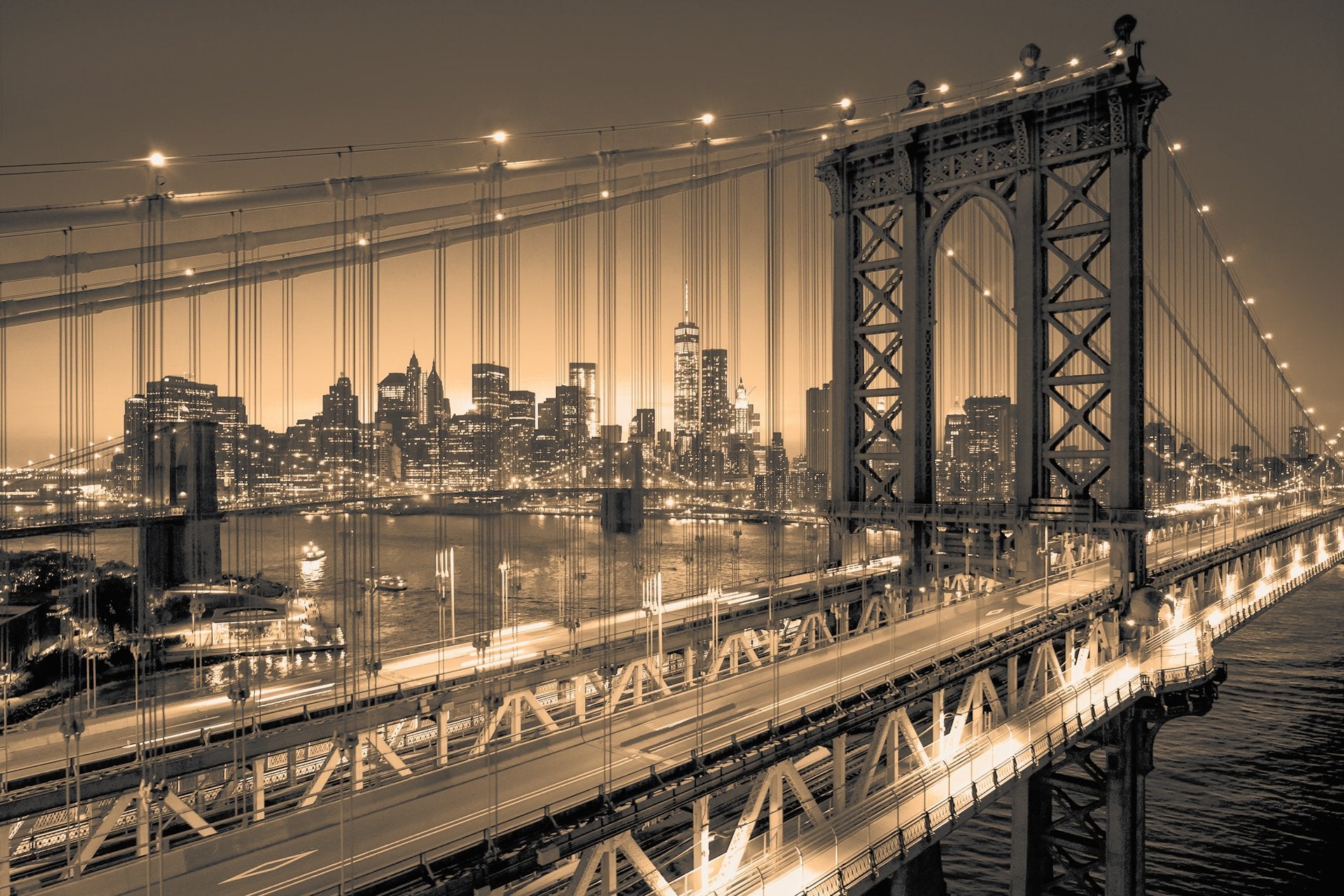 Manhattan Bridge Alive At Night New York City Idesign Gallery