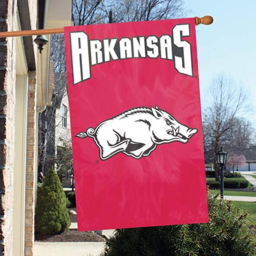 The Party Animal, Inc. Afark Arkansas Razorbacks Appliqué Banner Flag