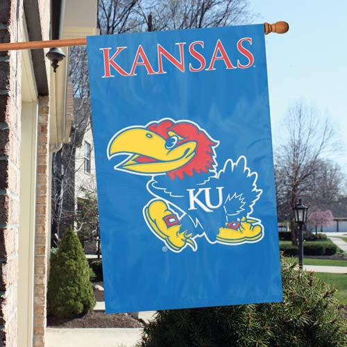 The Party Animal, Inc. Afks Kansas Jayhawks Appliqué Banner Flag