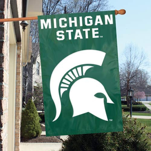The Party Animal, Inc. Afms Michigan State Spartans Appliqué Banner Flag
