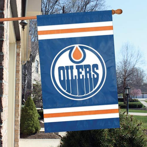 The Party Animal, Inc. Afoil Edmonton Oilers Appliqué Banner Flag