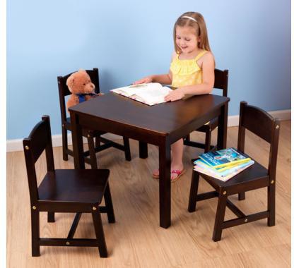 Kidkraft 21453 Farmhouse Table & 4 Chairs Espresso