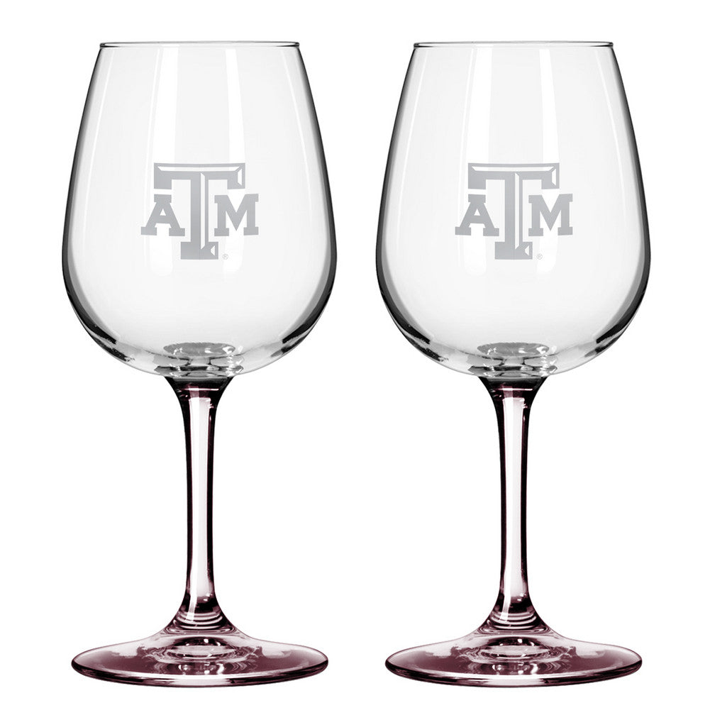 12Oz NcaaTexas AM 2Pk Wine Set