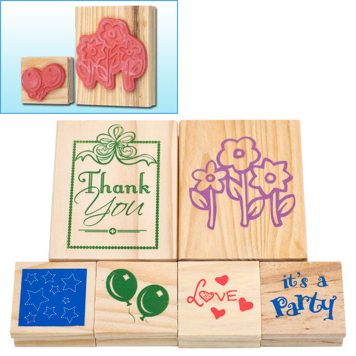 Trademark Games 80-04106 Trademark Games Wood Mounted Rubber Stamp Set - 6 Pc.