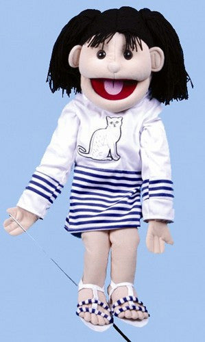 28 Girl Puppet w Cat Shirt