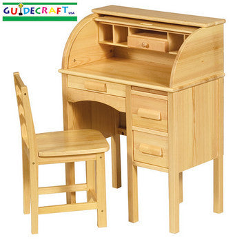 Guidecraft Jr. Roll-top Desk, Light Oak